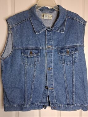 Great Land Classic Men's Blue Denim Vest Jacket Size XL